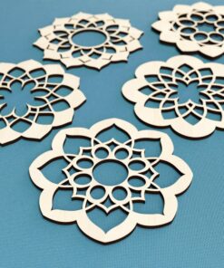 5 Lotus Untersetzer – Laser Cut Datei Digital