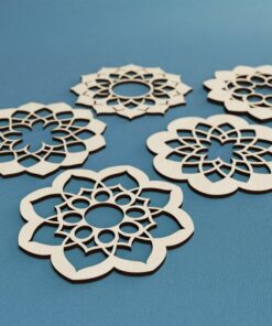 5 Lotus Untersetzer – Laser Cut Datei Digital