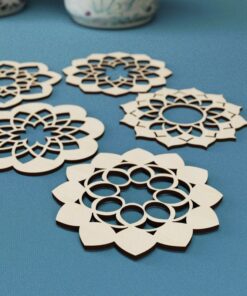 5 Lotus Untersetzer – Laser Cut Datei Digital