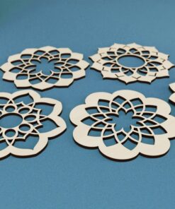 5 Lotus Untersetzer – Laser Cut Datei Digital