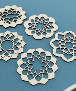 5 Lotus Untersetzer – Laser Cut Datei Digital