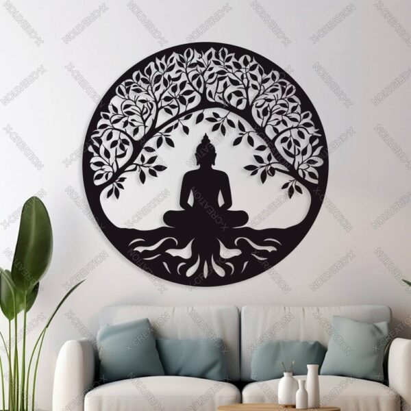 Buddha Meditation Wall Art, Laser Cut File, Wall