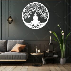 Buddha Meditation Wall Art, Laser Cut File, Wall