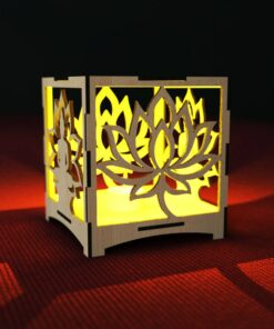 Candle Holder Buddha Meditation Lotus Laser Cut Tea