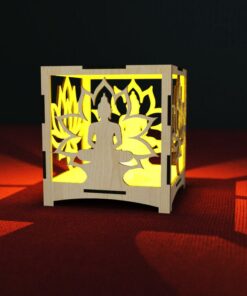 Candle Holder Buddha Meditation Lotus Laser Cut Tea