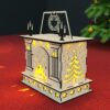 Christmas Fireplace Laser Cut File Candle Holder Lamp