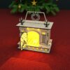 Christmas Fireplace Laser Cut File Candle Holder Lamp