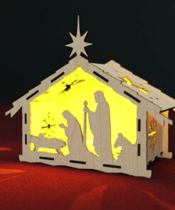 Weihnachtliche Krippe Kerzenhalter Laser Cut – Digital Download