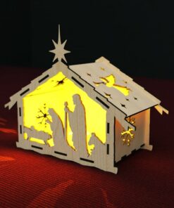 Weihnachtliche Krippe Kerzenhalter Laser Cut – Digital Download