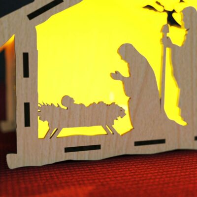 Weihnachtliche Krippe Kerzenhalter Laser Cut – Digital Download