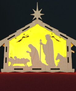 Weihnachtliche Krippe Kerzenhalter Laser Cut – Digital Download