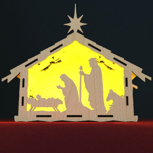 Christmas Holy Night Jesus birth Candle holder laser