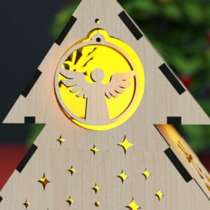 Christmas Tree Laser Cut file Lantern Light Lamp