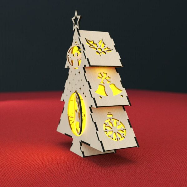 Christmas Tree Laser Cut file Lantern Light Lamp