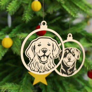 Dog Christmas Ornament Bundle Laser Cut File Top