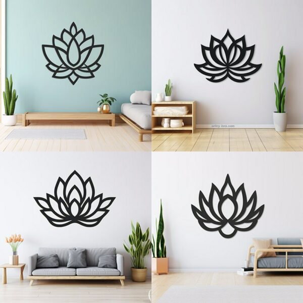 Lotus Flower Wall decor Laser Cut SVG, DXF,