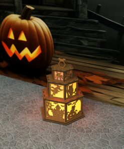 Spooky Halloween Candle Holder Laser Cut Lamp Night