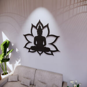 Buddha Meditation in Lotus Shape Laser Cut File,