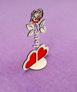 Support Fleur Rose Saint-Valentin, Découpe Laser SVG DXF