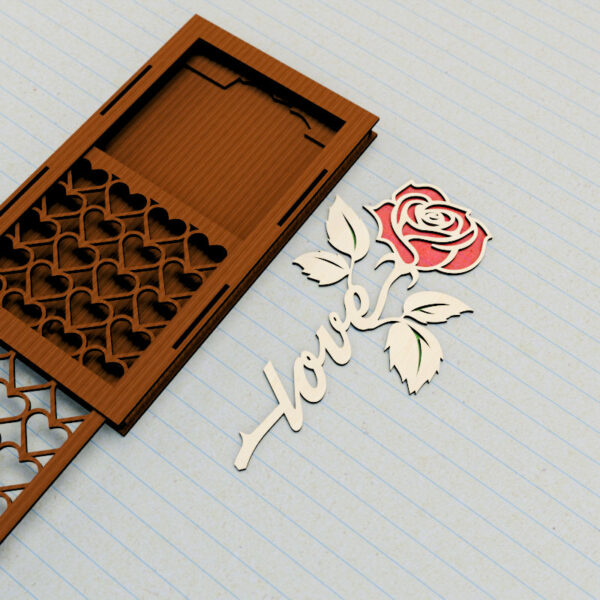 Rose Flower Gift Box Laser Cut Svg File,