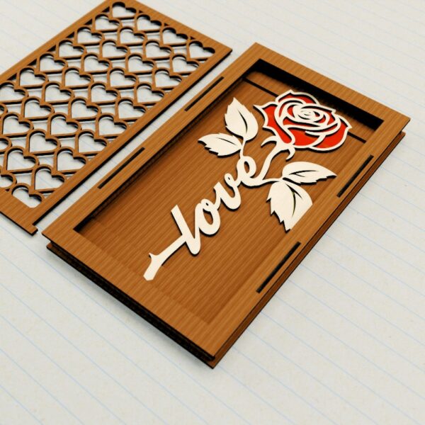 Rose Flower Gift Box Laser Cut Svg File,