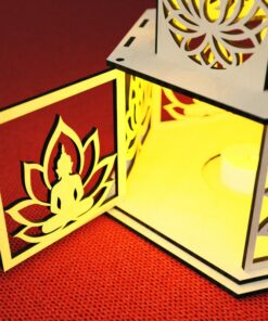 Buddha Lotus 3-Ebenen-Kerzenhalter – Laser-Schnitt Holz Download