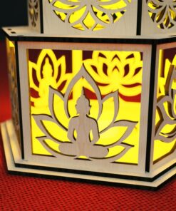 Buddha Lotus 3-Ebenen-Kerzenhalter – Laser-Schnitt Holz Download