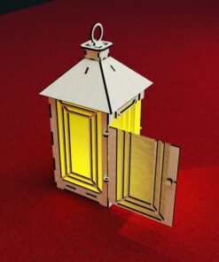 Candle holder Lantern Light Laser Cut File House