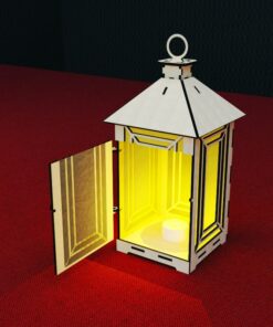 Candle holder Lantern Light Laser Cut File House