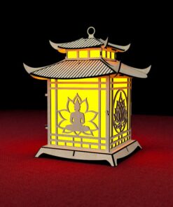 Pagoda Lantern Light Laser Cut File Buddha Lotus