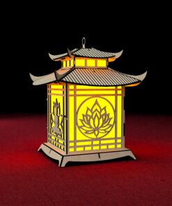 Pagoda Lantern Light Laser Cut File Buddha Lotus