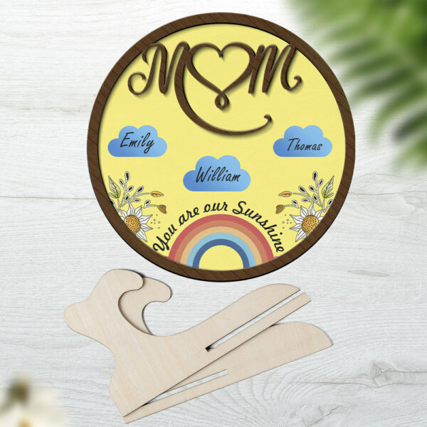 Custom Mom Wood Sign Gift, Personalized Gift for
