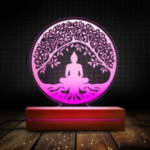 Buddha under Tree Acrylic RGB LED Night Light