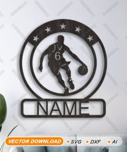 Custom Basketball Name Sign SVG | Wall Art Digital File