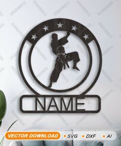 Karate Name-Schild – Laser-Schnitt SVG Datei Wandkunst Download