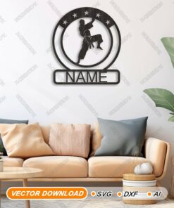 Custom Karate Name Sign Laser cut file SVG,