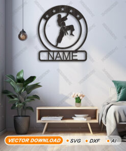 Custom Karate Name Sign Laser cut file SVG,