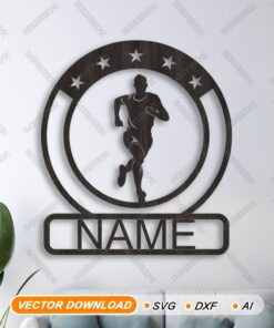 Custom Running Name Sign SVG | Wall Art Monogram File