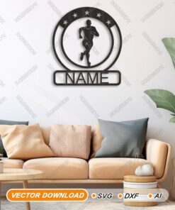 Custom Running Name Sign Laser cut file SVG,