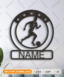 [Free Download] Custom Soccer Name Sign SVG | Wall Art Monogram Digital File