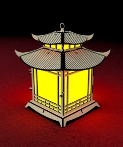 Japanische Pagoda Laterne – Laserdatei Kerzenhalter Download