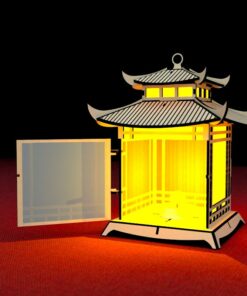 Japanische Pagoda Laterne – Laserdatei Kerzenhalter Download