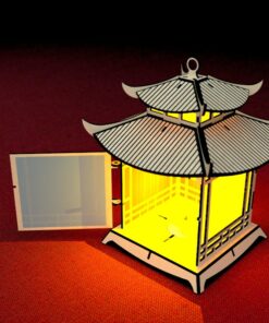 Japanische Pagoda Laterne – Laserdatei Kerzenhalter Download