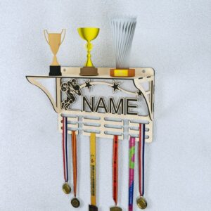 Personalized American Football Medal and Trophy Display Laser