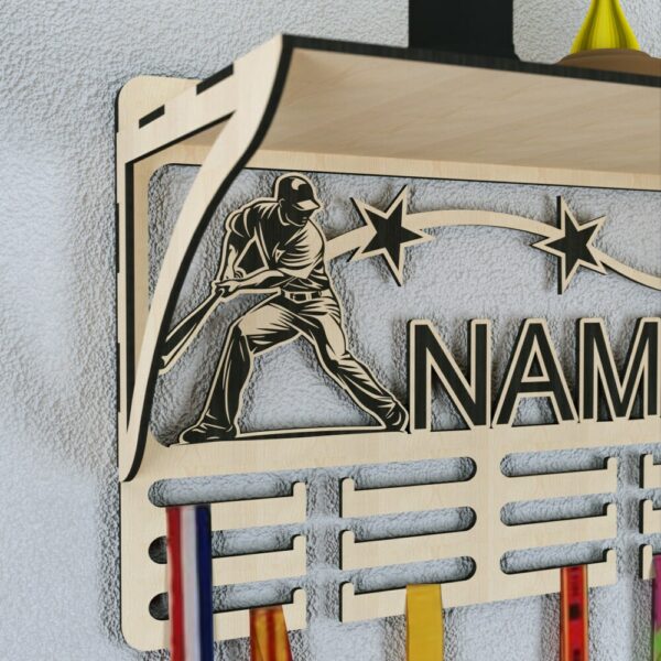 Personalized Baseball Medal and Trophy Display Laser Cut