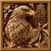 Gravure Laser 3D Aigle Sauvage | PNG Haute