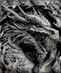 Gravure Laser 3D Dragon | PNG Haute Résolution