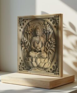 3D Lasergravur PNG | Buddha Design für Lightburn