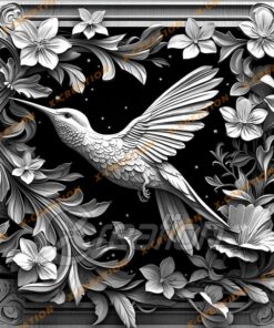 Incisione laser 3D Illusion Hummingbird PNG | Design