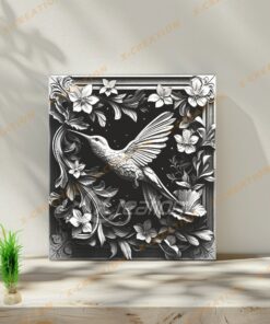 Incisione laser 3D Illusion Hummingbird PNG | Design